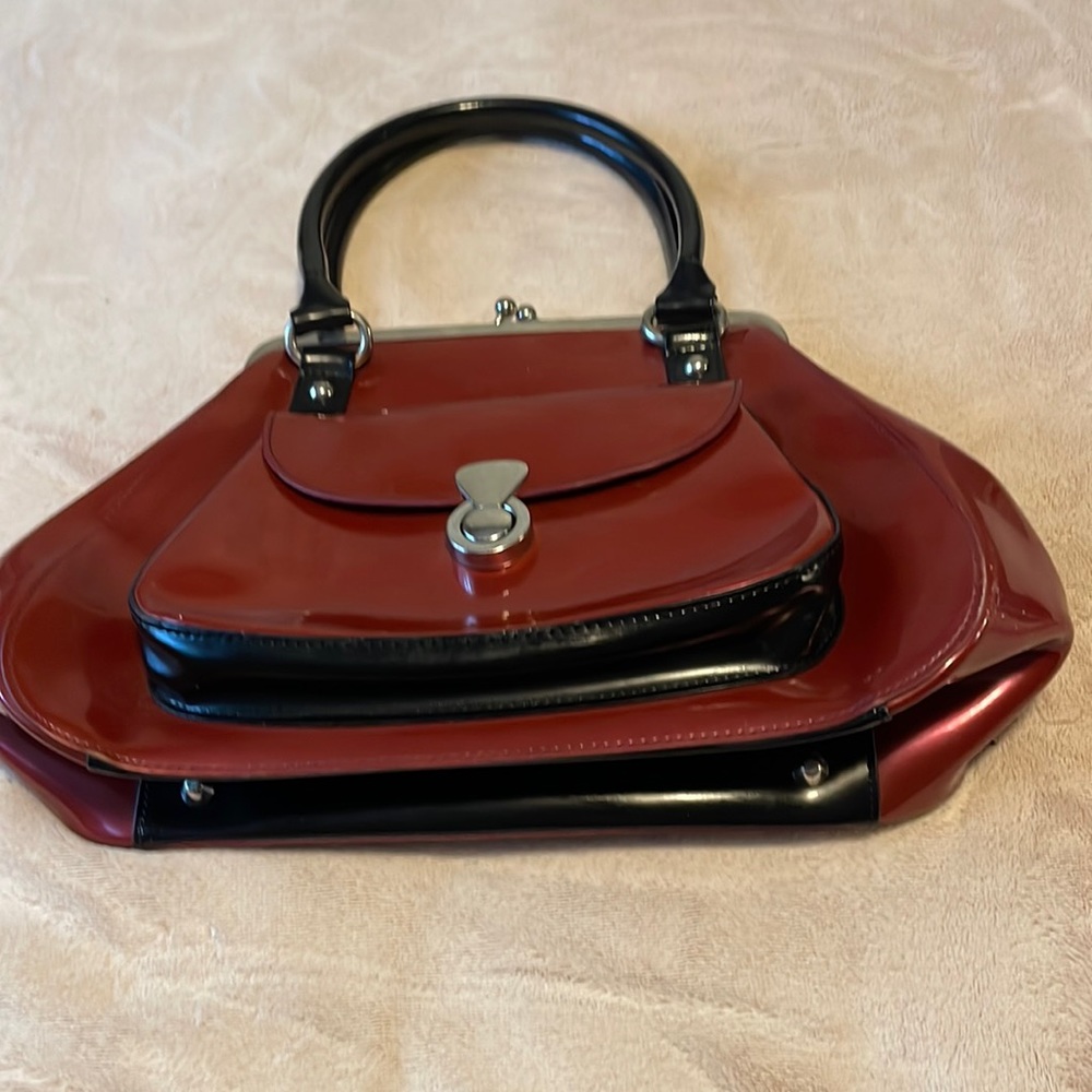Burgundy and black Beijo handbag